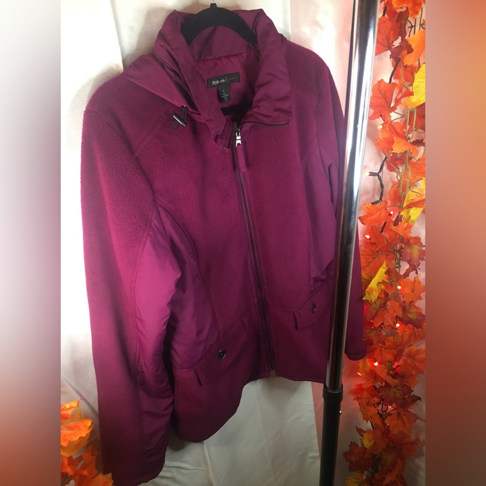Style & Co. Sport | Women’s Fuchsia Pink Fleece Jacket Coat